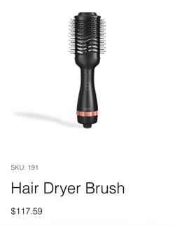 blow out brush, straightener comb, curling wand
