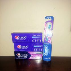 3 Crest Toothpaste & 1 Oral-b Toothbrush - X Streets Ray and Higley 