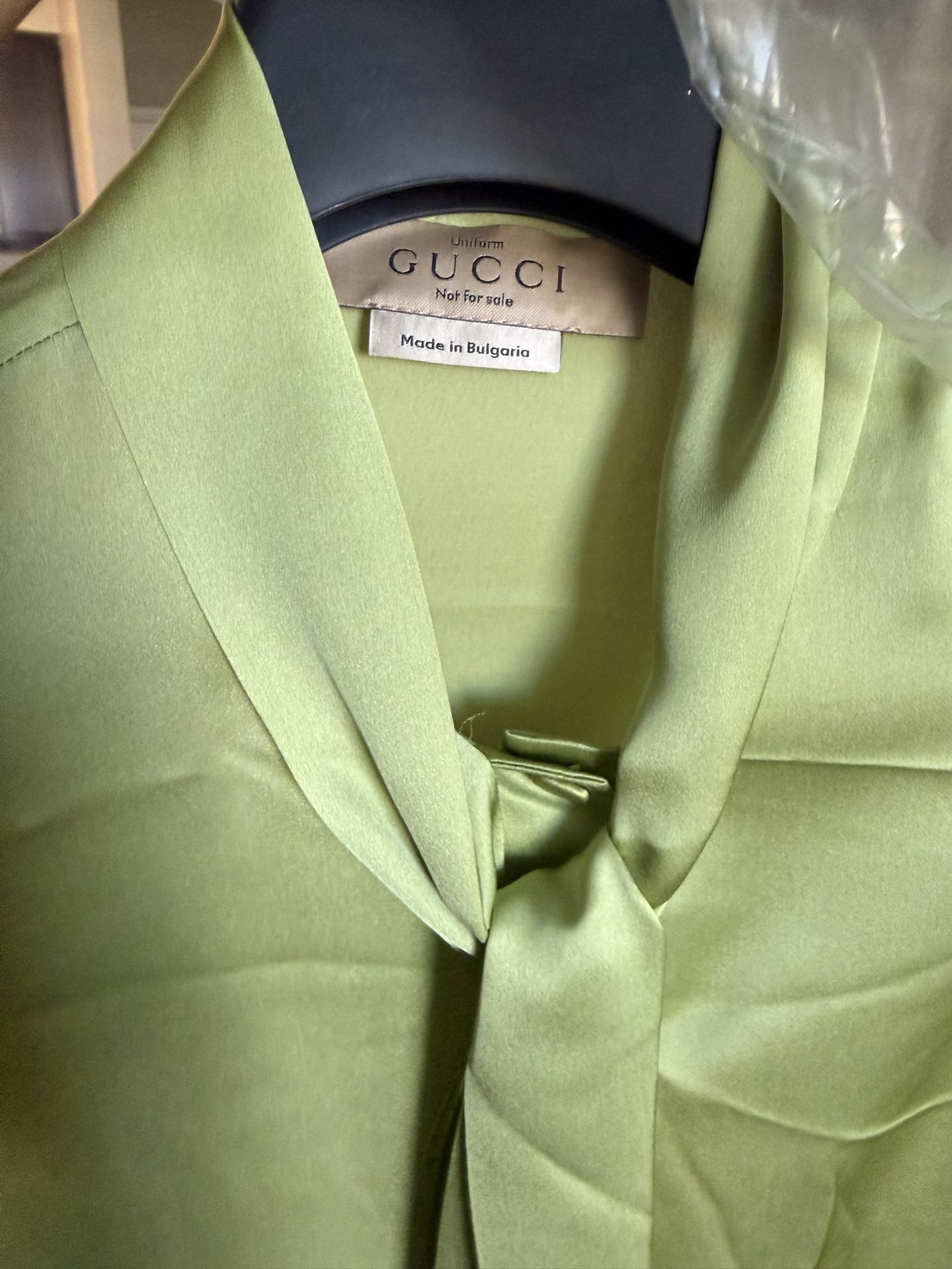 Gucci Women’s Long Sleeve Silk Green Blouse 