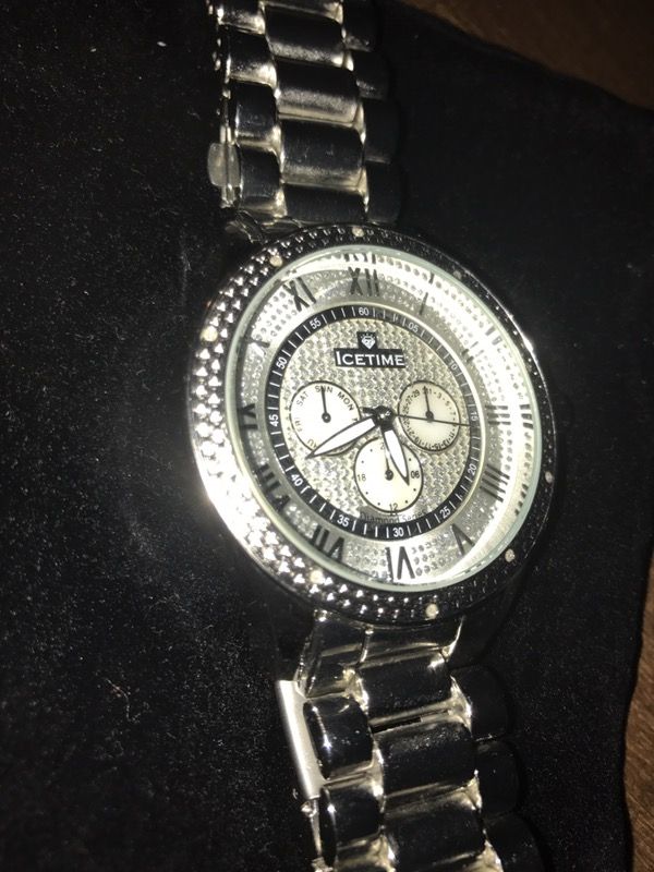 Ice time diamond series platinum watch