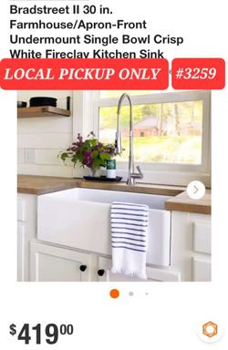 ➿️ Bradstreet II 30 in. Farmhouse/Apron-Front Undermount Single Bowl Crisp White #3259