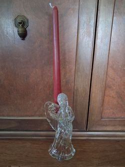 Glass angel candle holder