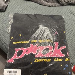 Spider Pink Hoodie Black