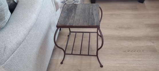 Barn wood top side table