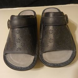 Alegria By PG Lite Klover Leather Slides Size 37 (7-7.5)
