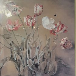 Picture Large, Flowers,frames,glass, Beautiful $100!!!