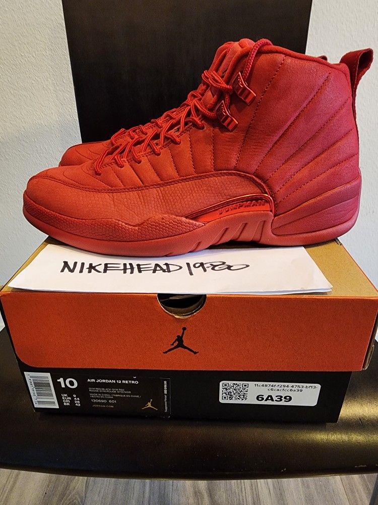 SIZE 10 NIKE AIR JORDAN 2018 RETRO 12 GYM RED AIR MAX KOBE LEBRON DUNK