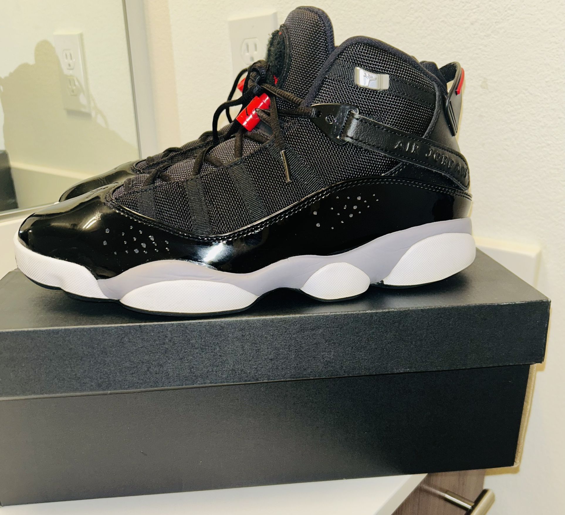 JORDAN 6 RINGS Men Black/Varsity Red-white