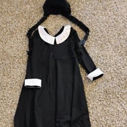 New Wednesday Costume Size 7/8  Kids Comes With Dress Wig And Stockings Asking $15