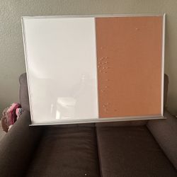 Large White Board And Cork Board Combo With Shelf For Markers