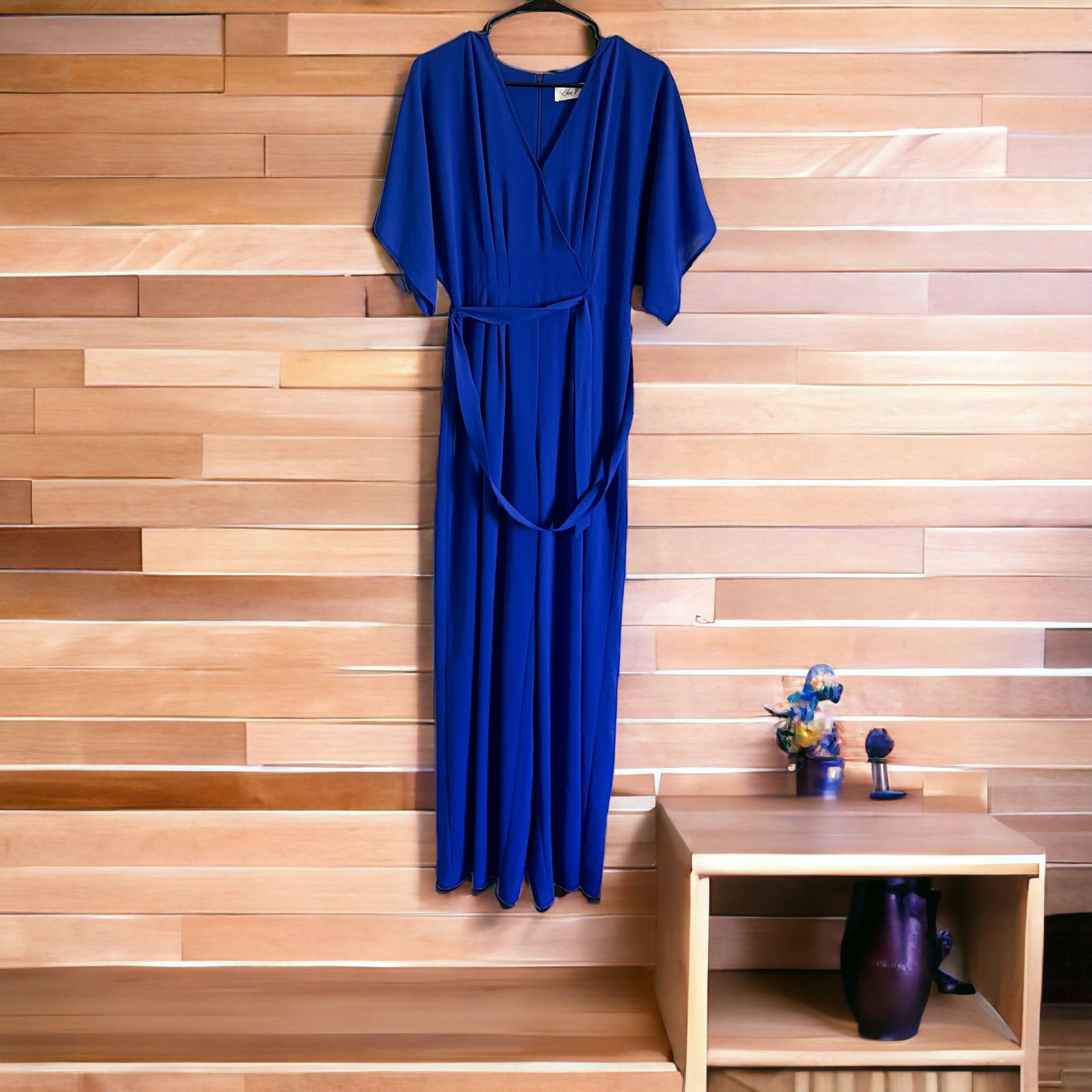 Eliza J Women Formal Royal Blue Jumpsuit Dress Size 4 Wedding Dress Party Outfit