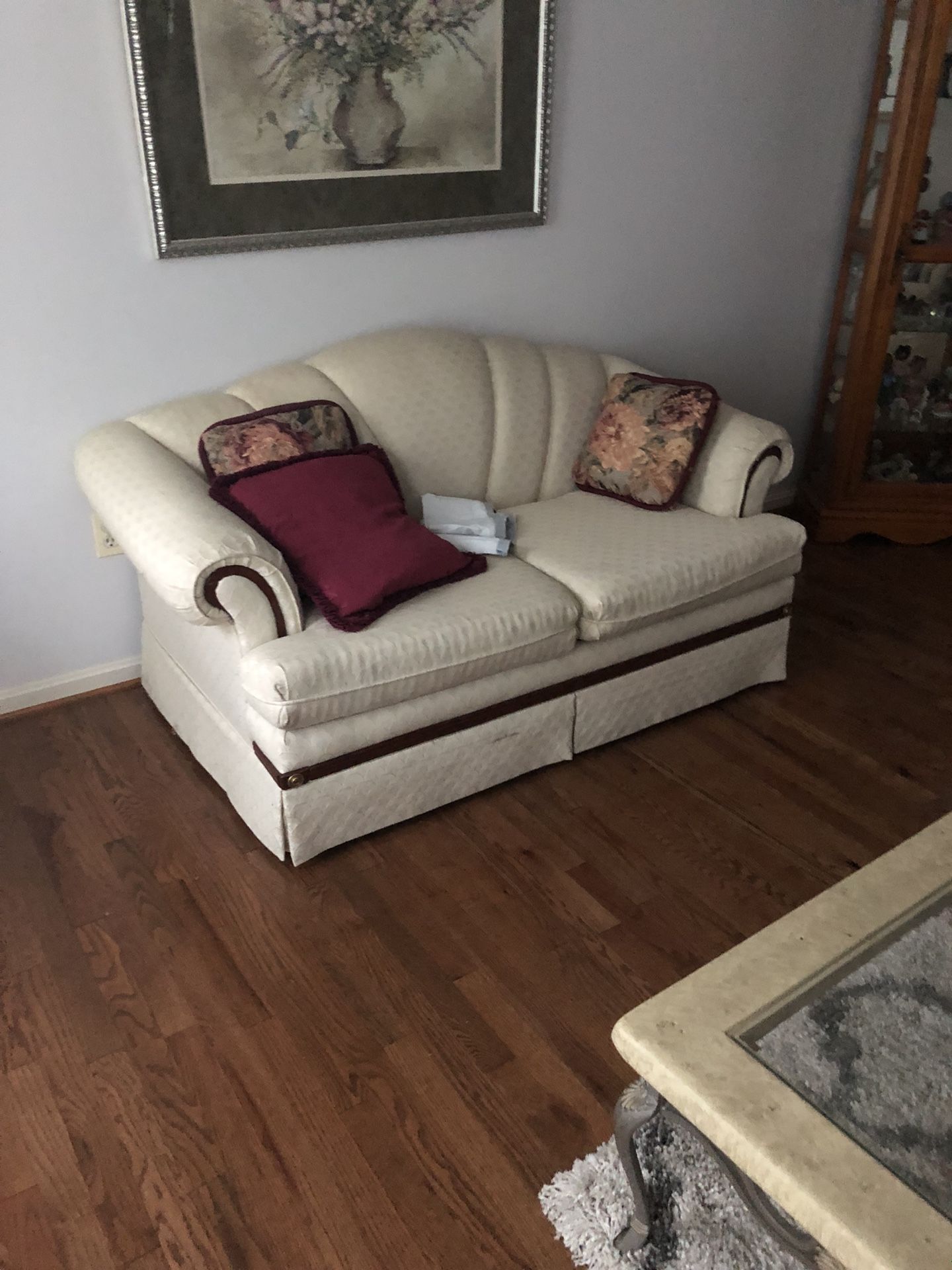 Cream loveseat and couch set must go 275 both