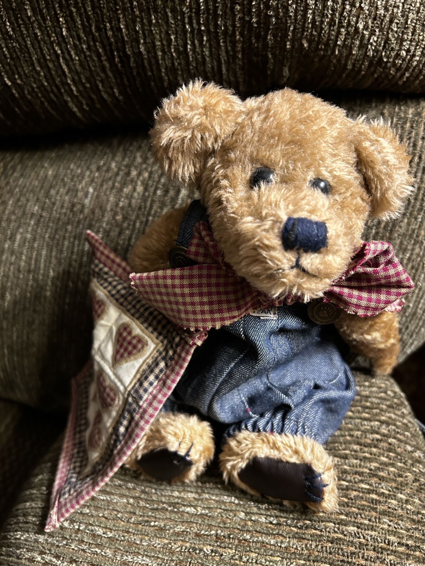 Boyds Bear Collection “Dilbert” Quilt Patch Bear 1*arms&legs rotata
