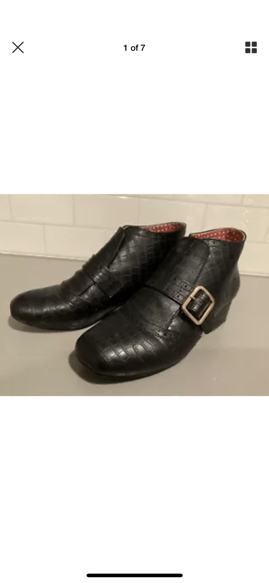 B.A.I.T. Footwear Modcloth Vintage mod beatle boots Buckle Booties Chelsea Vegan 7.5