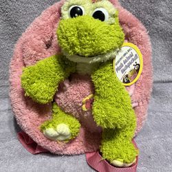 Plush Backpack with Frog