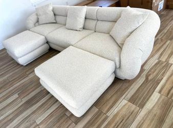 Castlery Solari Performance Fabric Extended Sofa, Sectional, Couch and Ottomans