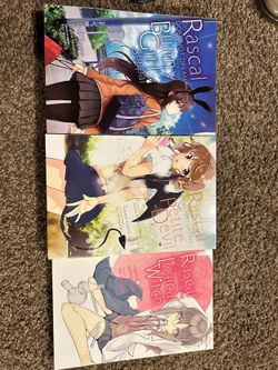 rascal does not dream of bunny girl senpai manga volumes 1,2,3