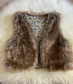 Toddler Girl Faux Fur Brown Vest 5T