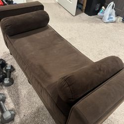 Brown Fabric Bench 