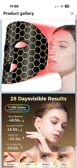 7 - in - 1 Red Light Therapy LED Mask, 630-660nm Red & 850nm Near - Infrared, Rechargeable for Anti - Aging, Skin Firming 