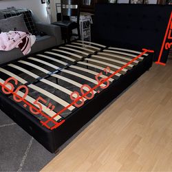 Queen sized black bed frame
