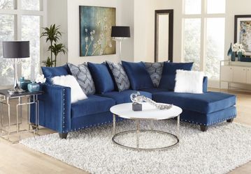 Blue sectional couch