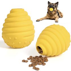 Treat Dispensing Puzzle Toys Dog Toys for Aggressive Chewers Honeycomb Shape Interactive Dog Puzzle Toys Natural Rubber Durable Puppy Slow Feeder Toys