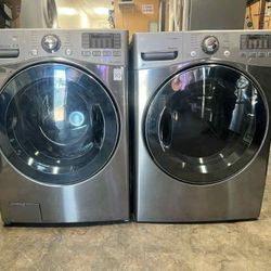 ☃️SET WASHER AND DRYER LG STAINLESS STEEL ☃️ ❄️SIDE BY SIDE-STACKABLE❄️ 🆓️FREE DELIVERY🆓️