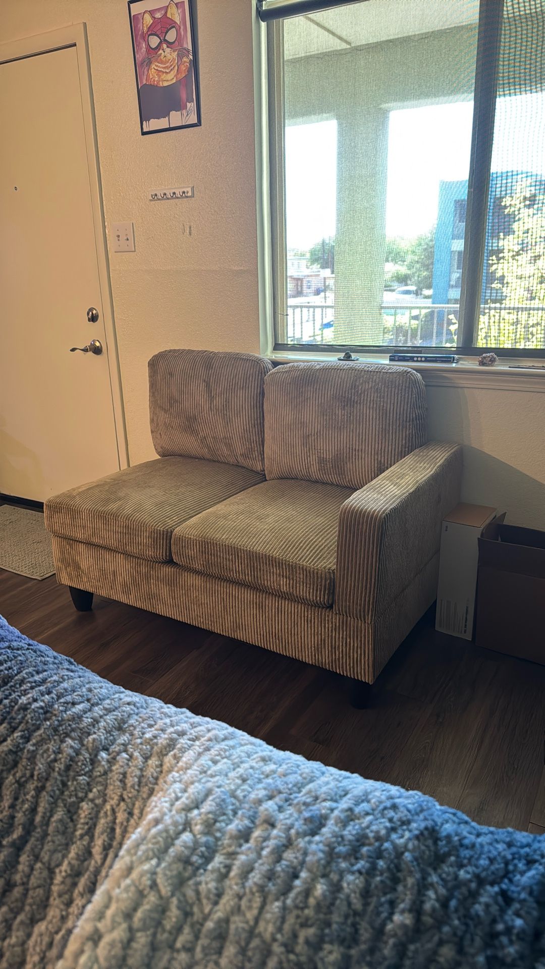 New Corduroy Beige Loveseat