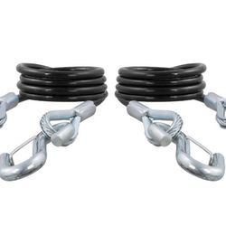 CURT 80136 43-7/8-Inch Vinyl-Coated Trailer Safety Cables, 3/8-In Snap Hooks, 3,500 Lbs Break Strength, 2-Pack