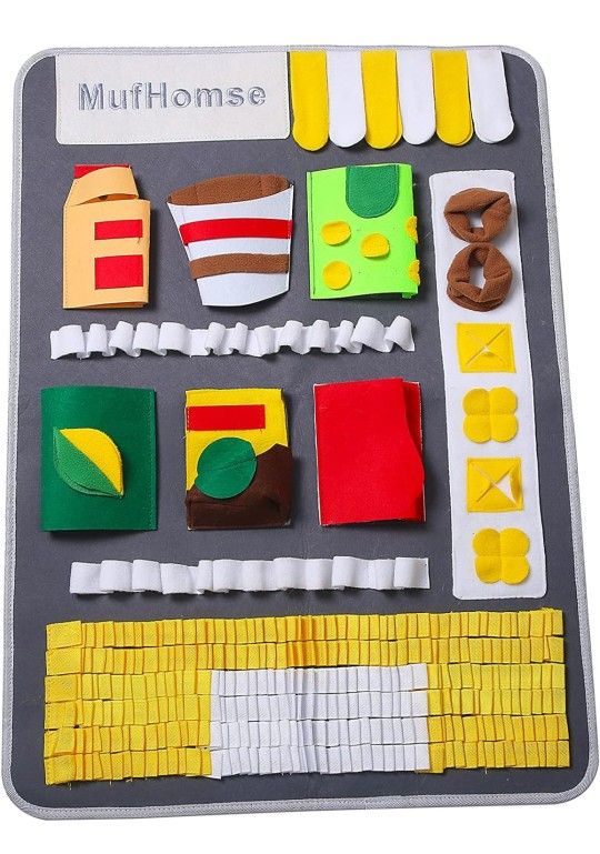 NEW MufHomse Pet Snuffle Mat for Dogs & Cats Interactive Puzzle Toys for Multiple Breeds Encourages Natural Foraging Skills Training & Stress Release