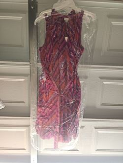 Sleeveless Wrap Dress Purple Orange Print