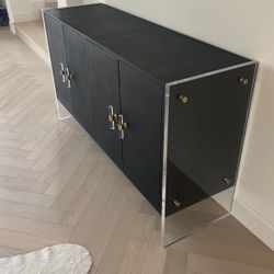 Worlds Away Navy With Gold Acrylic Hardware. 