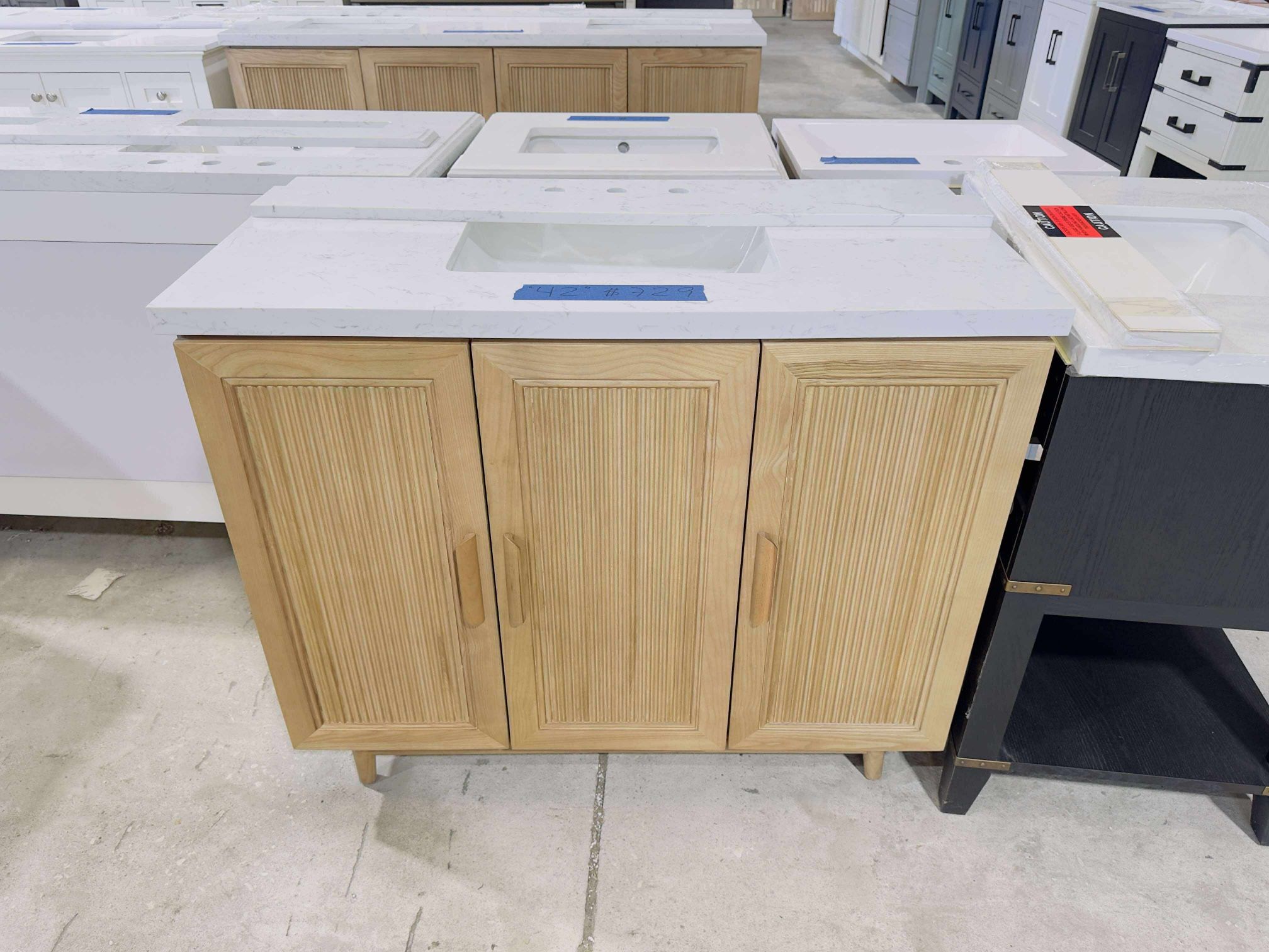 42” Brand New Bathroom Vanity in Walnut color, Soft Close Solid Wood with Vanity Top in White $729