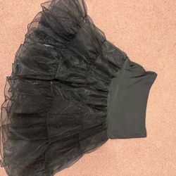 New Medium Black Tutu Skirt Crinoline Costume 