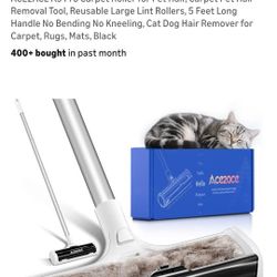 ACE2ACE A3 Pro Carpet Roller for Pet Hair, Carpet Pet Hair Removal Tool, Reusable Large Lint Rollers, 5 Feet Long Handle No Bending No Kneeling, Cat D