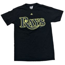 Majestic Men’s Evan Longoria Black #3 Tampa Bay Rays Jersey Graphic Tee Size S