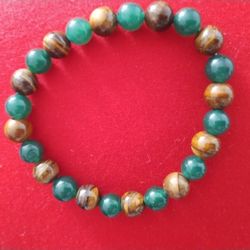 Pulcera de ojo de tigre Y Jade 