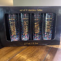 Set Of 4 Stemless Flutes