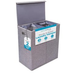 Double Clothes Hamper Grey