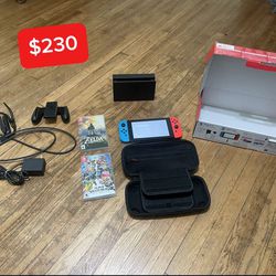Bundle: Nintendo Switch Console, botw, Smash, andCase 