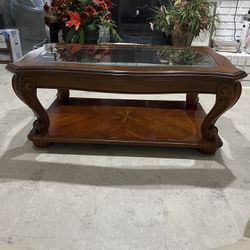 Coffe Table Set With Two 2 Edd Tables Solid Wood