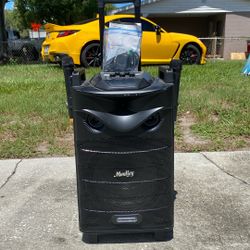 MouKey Mts 12-1 Karaoke, Machine With Two Wireless Microphones And Trolley Speaker