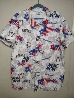 2026 San Diego Padres Patriotic Aloha / Hawaiian Shirt Mens Size XL