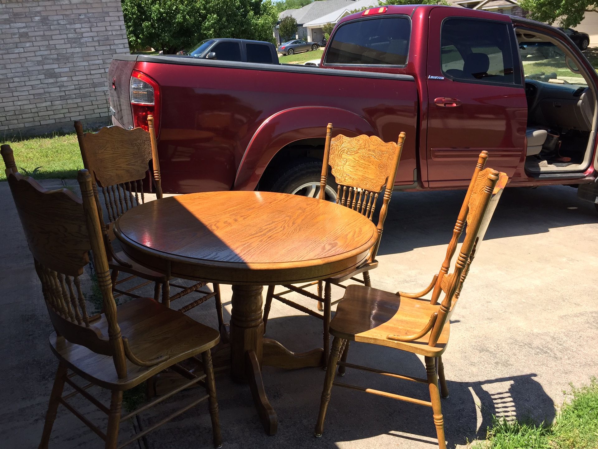 Dining table and four chairs