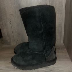 UGG Classic Tall Boots Black Authentic Shearling Sheepskin Kidd Size 10