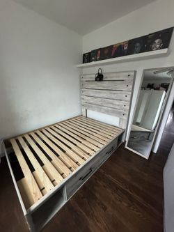 Full Size Bed Frame & Matching Mirror