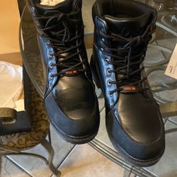 Steel toe black boots