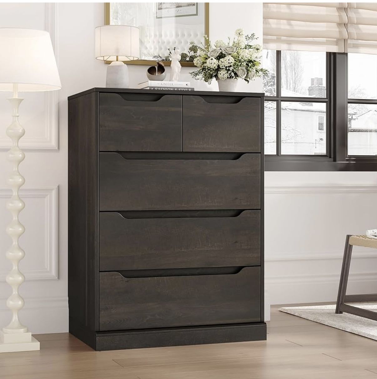 5 Drawer Dresser, Dark Brown HOS-PB-053