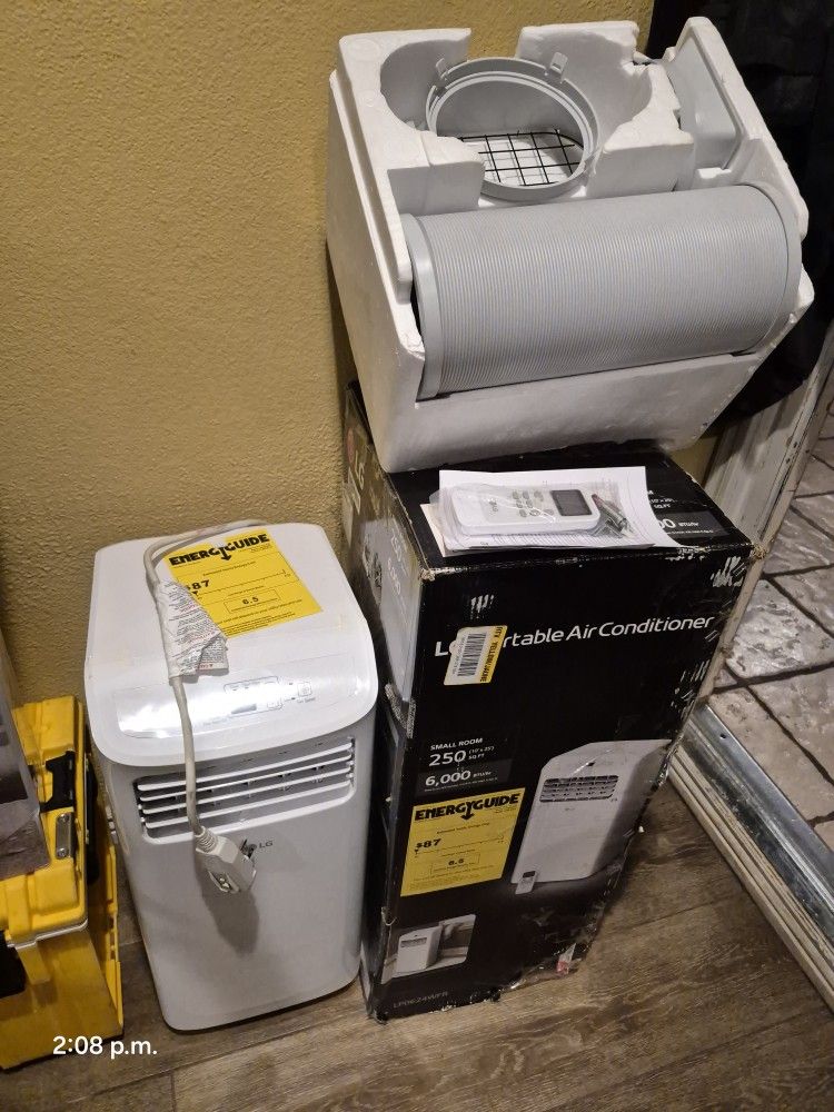 LG 6000btu 115voly Portable Air Compresor Cools 250sqfit Wait Dehumidifier End Lcd Remote It's brand new